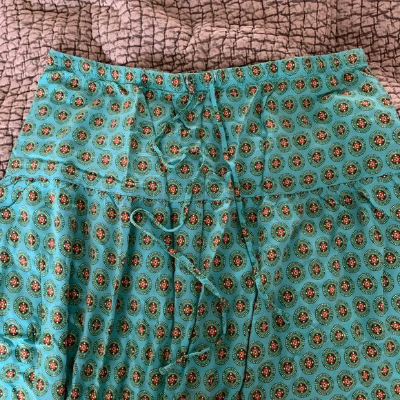 Turquoise Pattern Midi Skirt - Picture 2 of 3
